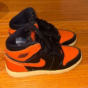 Nike Orange and Black High-Top Sneakers